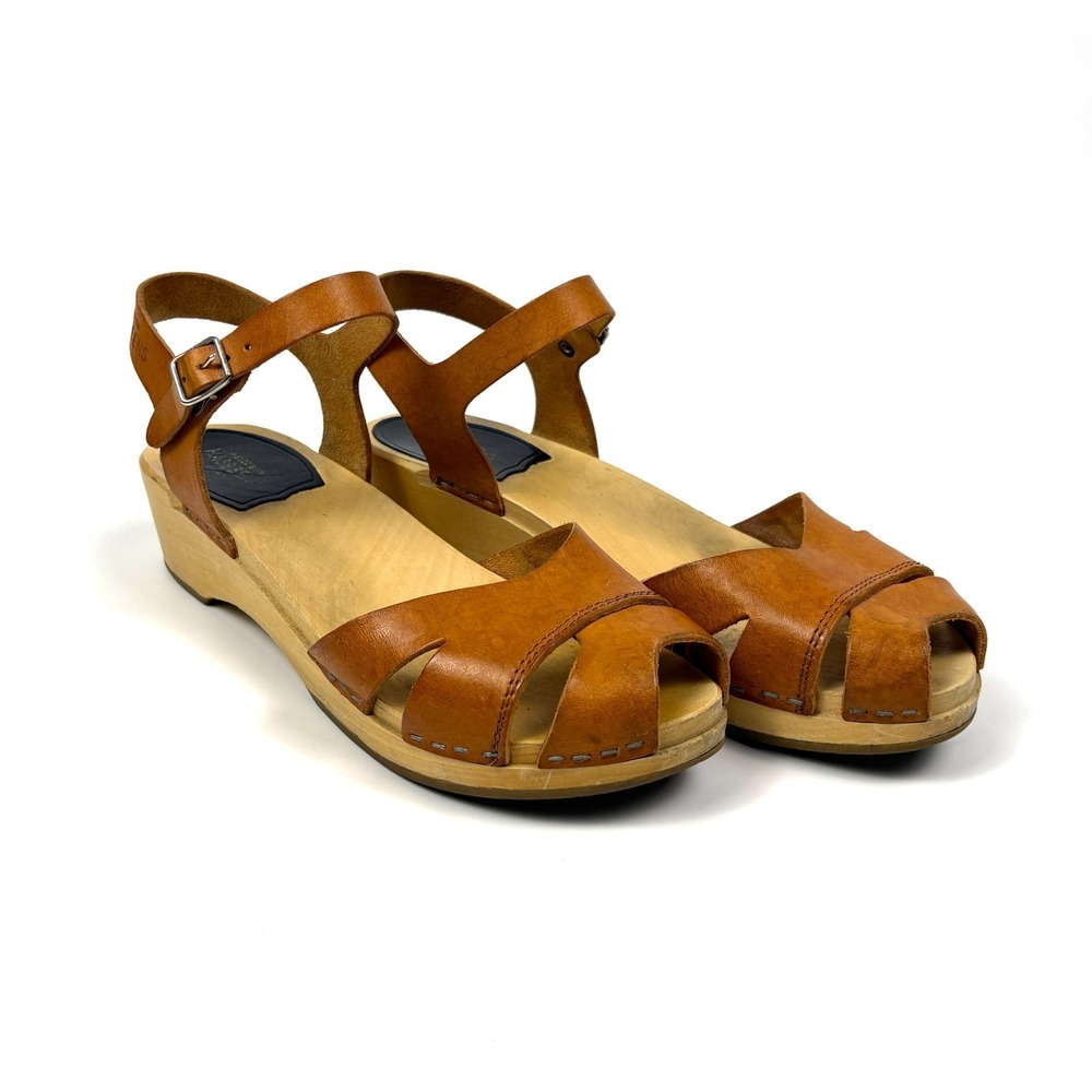 Anthropologie Swedish Hasbeens Suzanne Debutant Peep Toe Sandals Womens 39 8.5